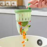 Cactus Kitchen Sink Drain Strainer, Press Automatic Dumping Basket