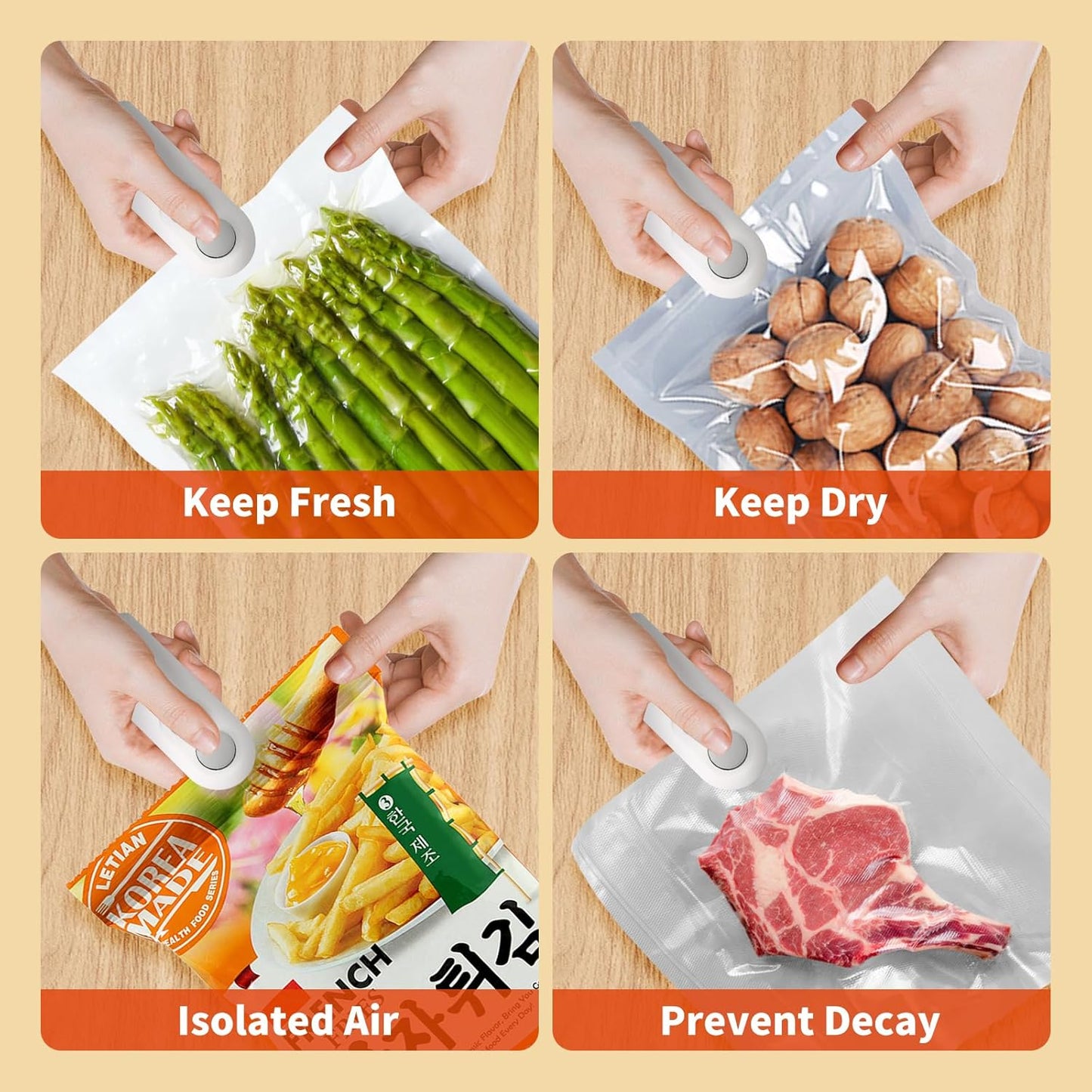 Rechargeable 2 in 1 Food Bag Sealer And Cutter