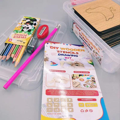 kids-wooden-stencils-drawing-kit