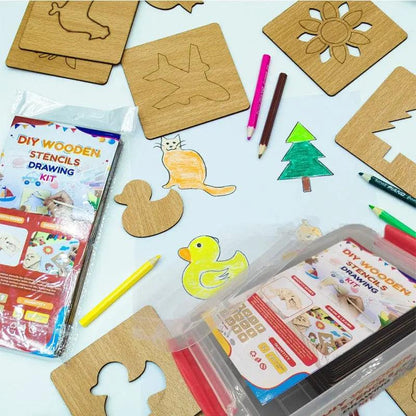kids-wooden-stencils-drawing-kit