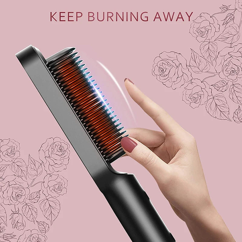 Hair Straightening Brush & Curler