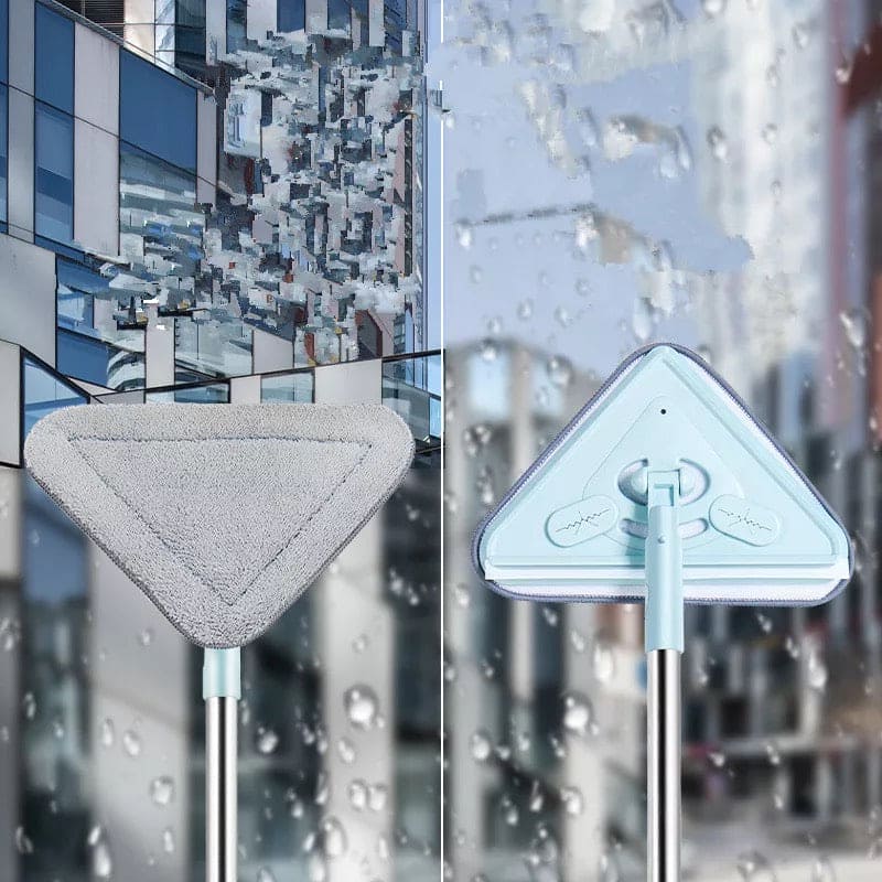 Mini Triangle Mop, 360˚ Degree Rotatable Triangular Cleaning Mop, Adjustable Spin Scrubber Tool